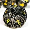 Metal DnD Dice Set - Hollow Skull Black Zinc Alloy 7pc Polyhedral Dice for Dungeons and Dragons RPG Games 3
