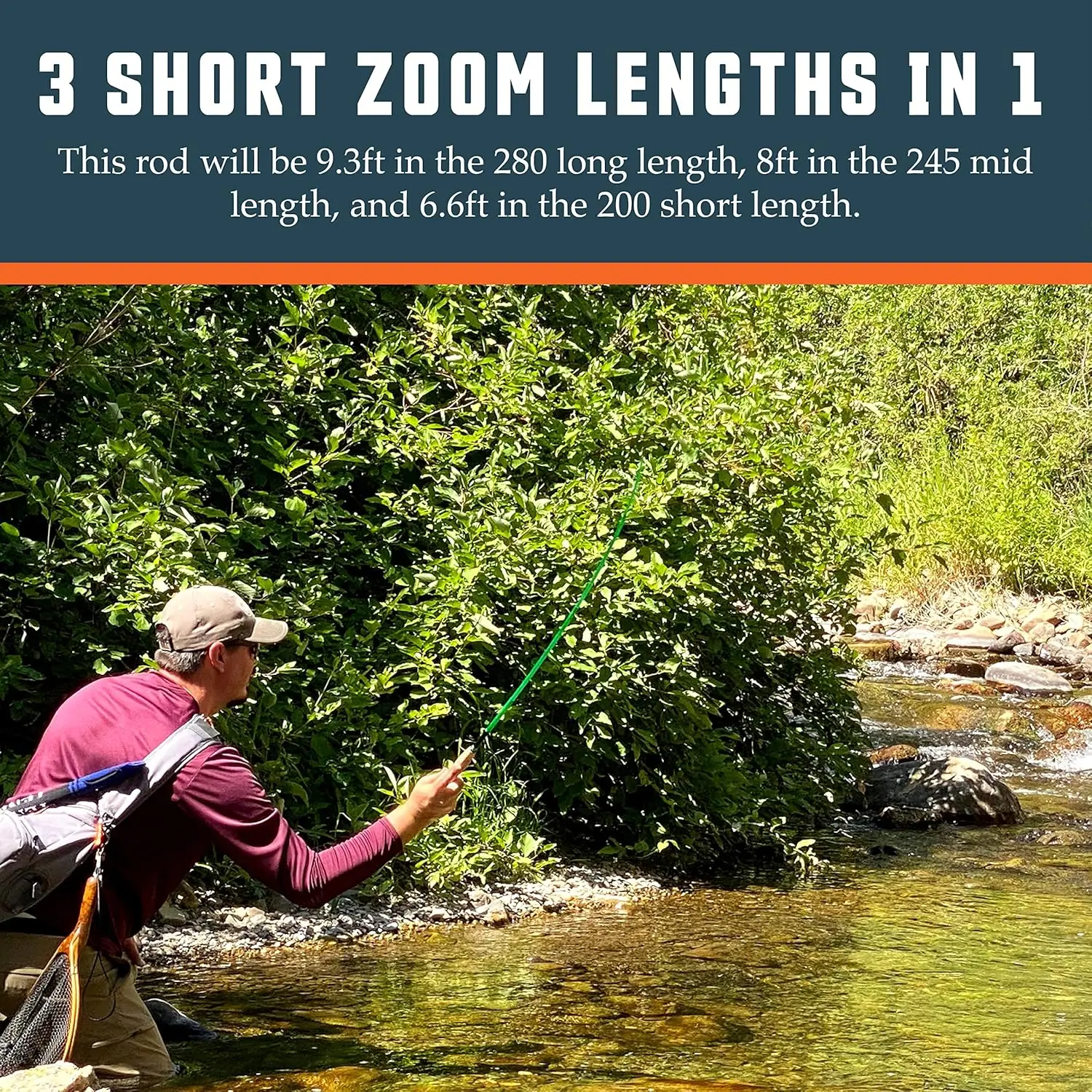 Foxfire zx280 Zoom Fiberglass-Hybrid Tenkara Rod