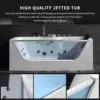 Whirlpool Bathtub with 11 Jets 59" Spa Tub with Light Hydromassage with Chromatherapy Acrylic 3-Side Apron White 6