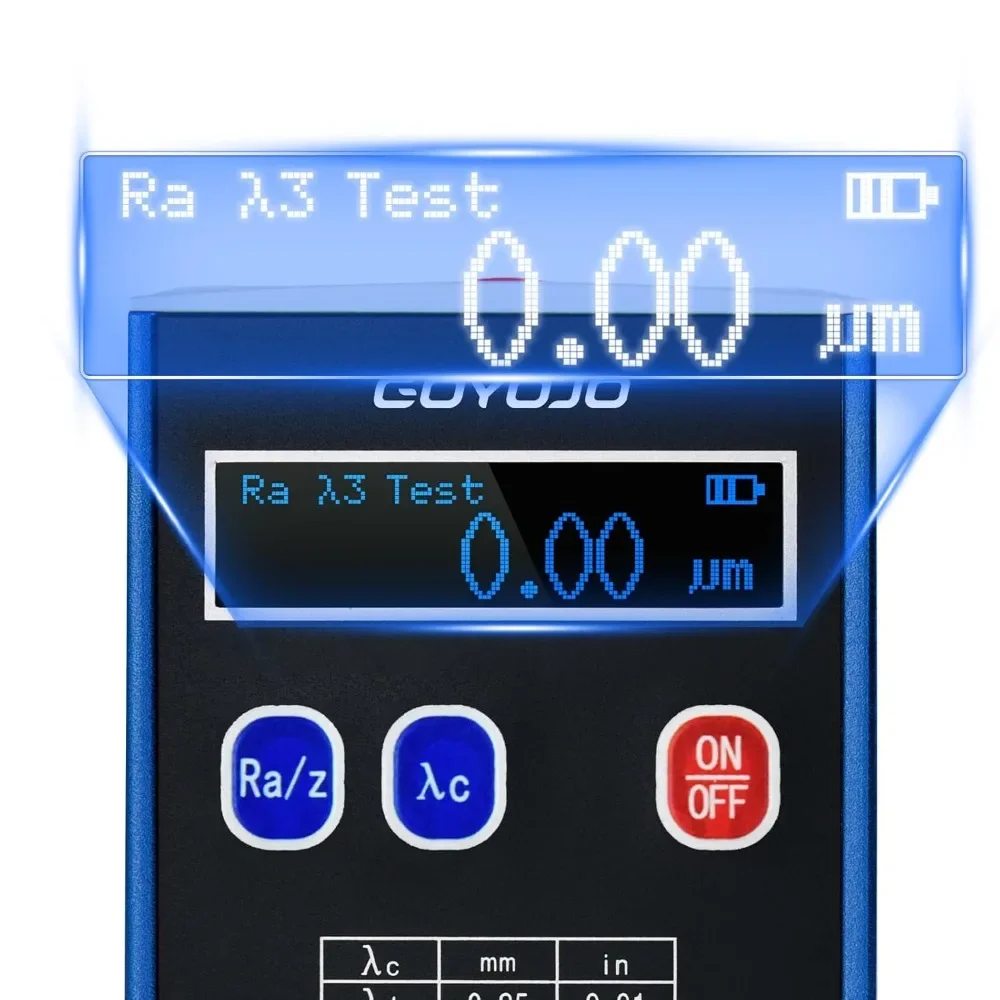 Surface Roughness Tester Portable Roughness Gauge Ra/Rq 0.05~15.0μm Rz/Rt 0.1~50.0μm with Standard Calibration Block and Bracket 3