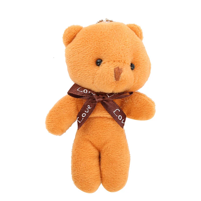 10 teile/paket 12cm Mini Fliege Teddybär Anhänger Plüsch tier bunte Teddy Plüsch Schlüssel bund – Detail 7