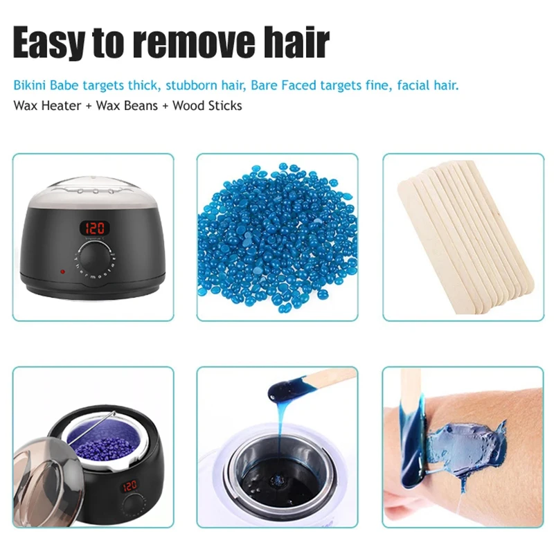500ML Wax Beads Melter With LCD Temperature Display Professional Body Arm Leg Bikini Hair Removal Wax Heater For Hard Beads