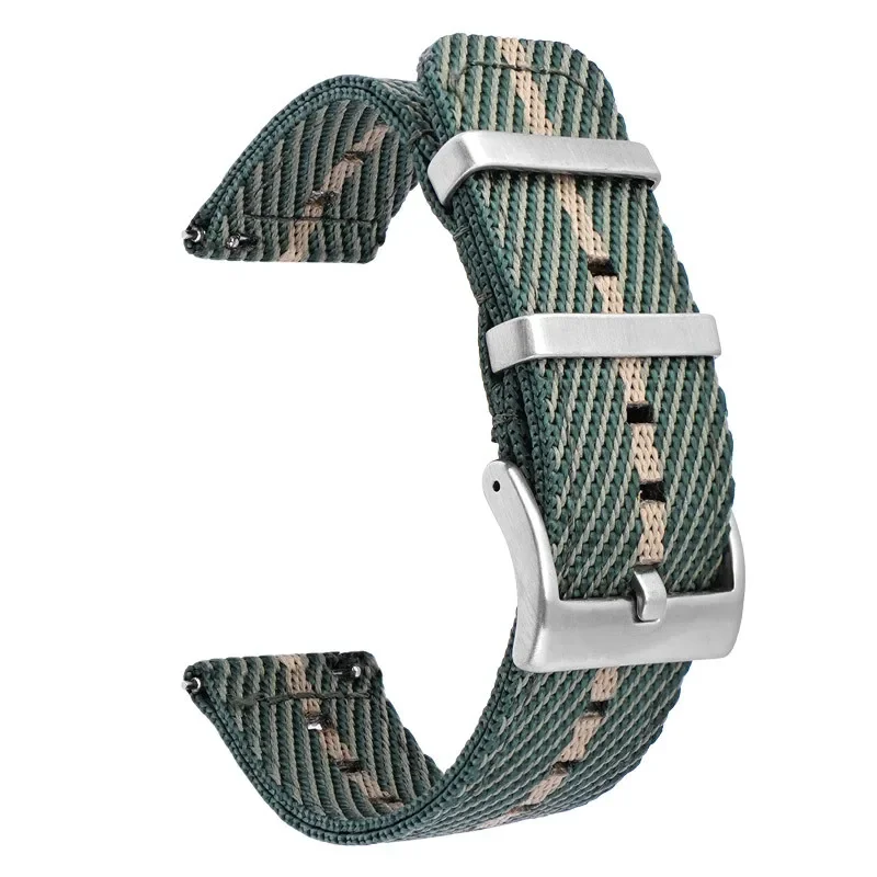 Quick Release Nylon Weave Stripe Watch Band, Sport Wrist Bracelet