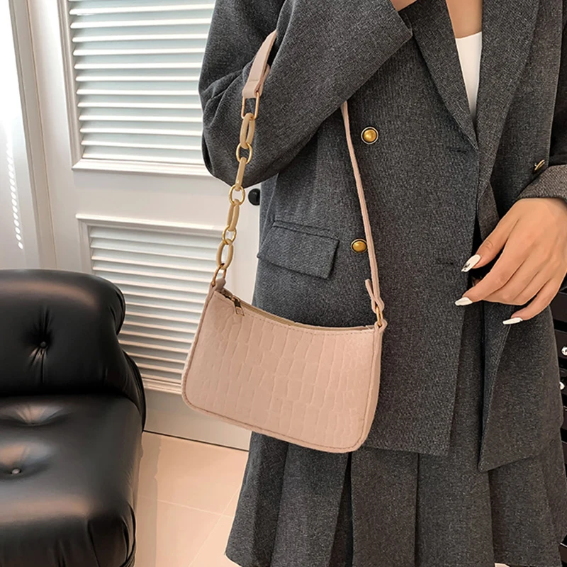 Autumn Spring Vintage Shoulder Bag Casual Crossbody Bag Elegant Underarm Bag Luxury Design Advanced Texture Leather Handbags