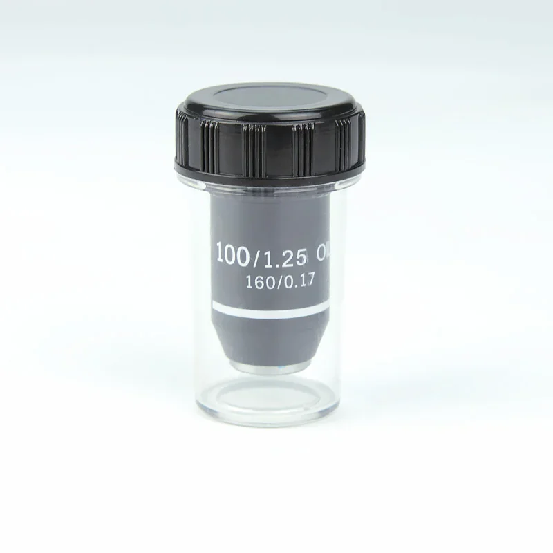 195 Black Achromatic Objective 4X 10X 20X 40X 60X 100X for Biological Microscope Objective Lens RMS 20.2mm Parts