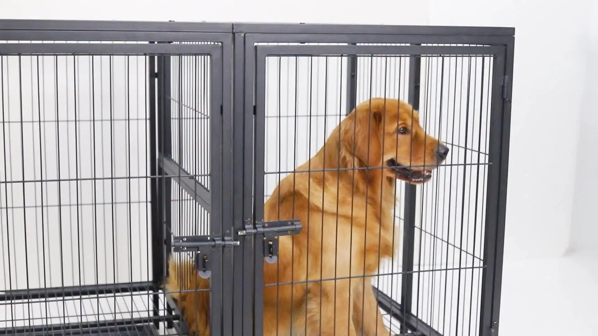 頑丈な犬のケージ,取り外し可能な仕切り付きの大きな金属製の