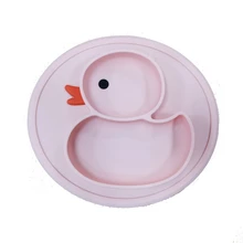 

Children Dishes Suction Baby Safe Silicone Dining Plate Kids Feeding Bowls Lunch Plates Cartoon Solid Toddle Training Tableware