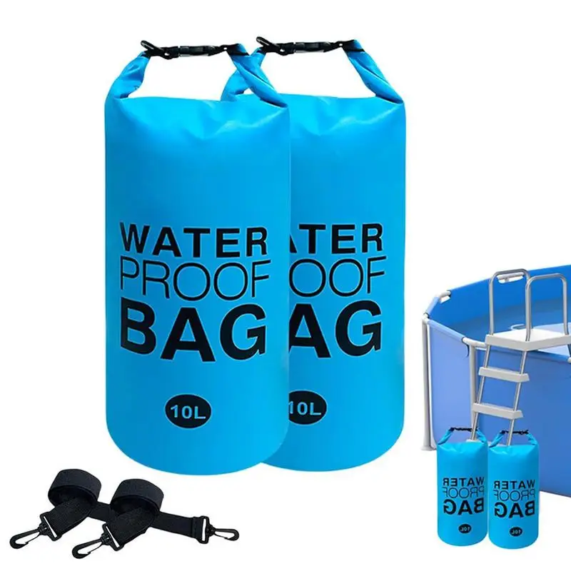 

Водонепроницаемый рулонный мешок для бассейна, плавающий мешок для сухого погружения по лестнице, 10 л, 2 шт., вместительные мешки для песка, нейлоновая ручка, подходит для установки выше