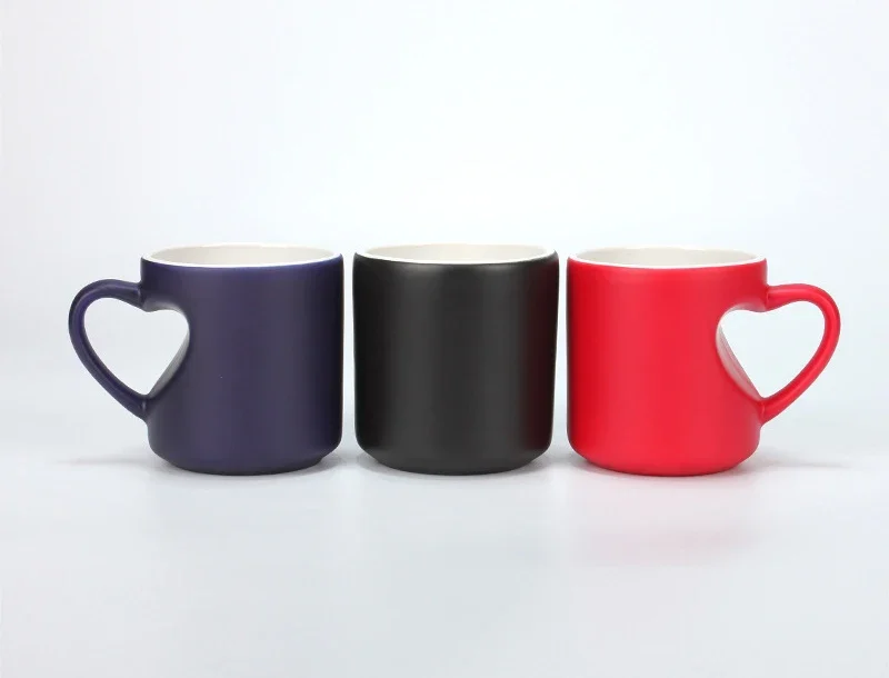 Personalized Color-Changing Heart Mug - Custom Photo Ceramic Coffee Cup Gift