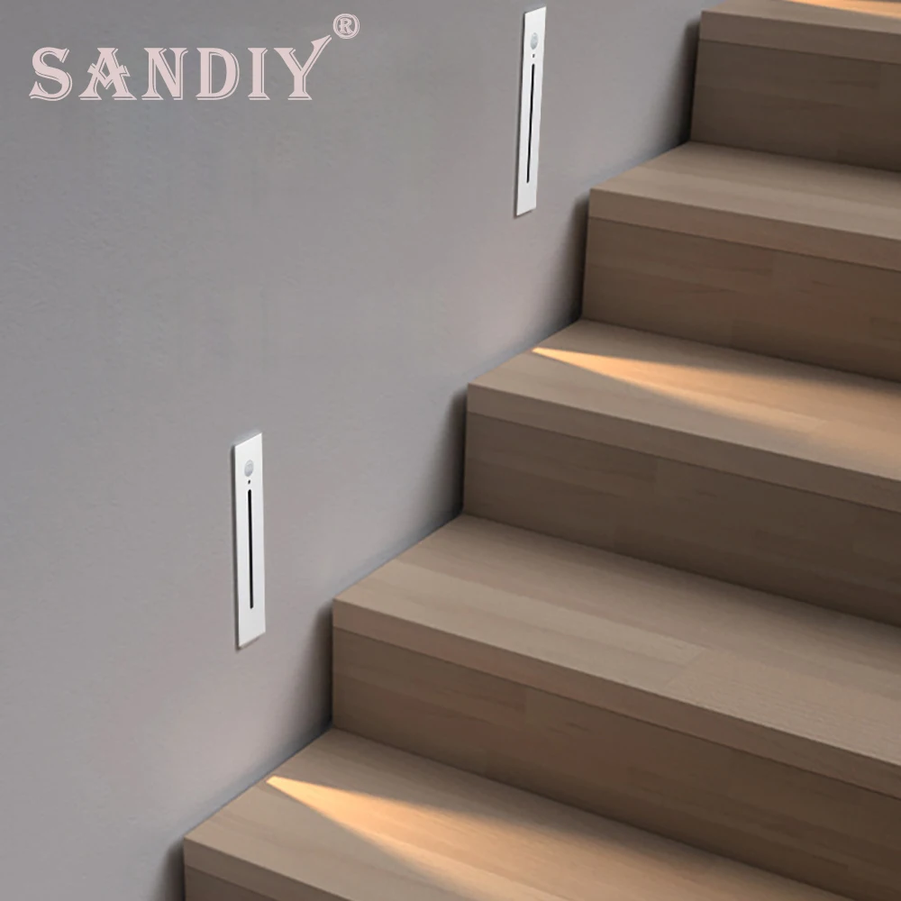 SANDIY-Smart-Stair-Lighting-Motion-Sensor-Wall-Lamp-Recessed-Step ...