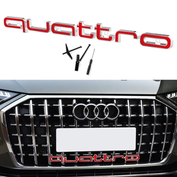 Emblema 3D ABS Quattro per Griglia Anteriore Auto, Logo per Audi SLine A5 C6 C5 A7 Q3 TT S3 B5 A3 8P 8V B6 8L Q2 S4, Accessori Auto