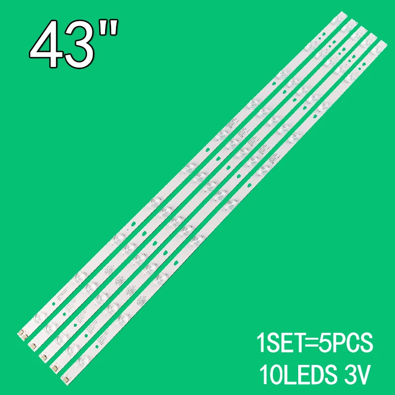 1set=5pcs 10LEDs 3v 854mm for 43-inch LCD TV backlight strip LED43D10A-ZC14FG-01 10S1P ??5S2P 43U1 G43Y LE42AL88A71 FD4351A-LU