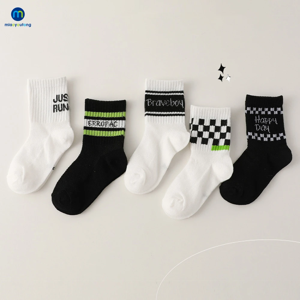 5 Pairs/Lot kids socks Fashion Spring Summer Mesh Cotton Children Socks Kids High Elastic Breathable Baby Girls Boys Sokcs Miaoyoutong