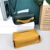 Simple PU Leather Tissue Case Desktop Napkin Pumping Paper Storage Box Foldable Paper Towel Container for Home Car Decoration 1
