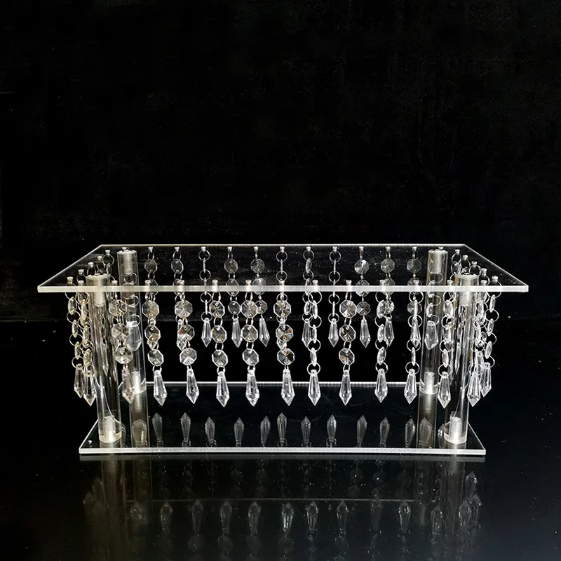 

Acrylic Transparent Crystal Pendant Dessert Table Cake Stand Wedding Banquet Cake Decor Wedding Table Center Decor Ornaments