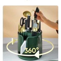 Light Luxury 360 Degree Rotating Knife Holder Kitchen Storage Tool Storage Rack Chopsticks Spoon Storage Rack 2