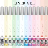 Painted Nail Polish Set, 12 Color Line Art Painted Gel Nail Polish Set Glitter For Nails Painting Drawing Soak Off UV LED Curing 2
