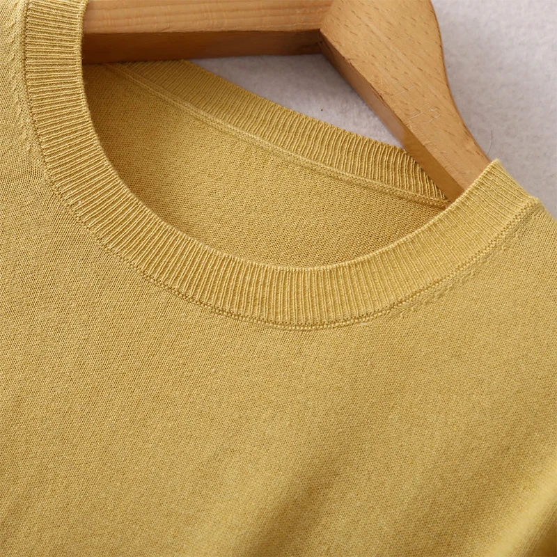 Women Sweater 85% Mulberry Silk 15% Cashmere Round Neck everyday Long Sleeve Pullover Top Shirt JN541-1 4