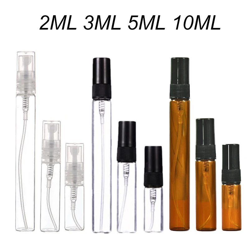 100Pcs 3ml Mini Spray Bottle 5ml Sample Glass Refillable Bottle 10ml Travel  Perfume Atomizer for Essential Oil Perfume Container - AliExpress
