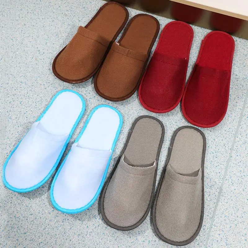 Women Indoor Slipper travel portable Spa Hotel Slipper Spring Summer shoes Woman House Flat Floor Soft Silent Slides for Bedroom 2