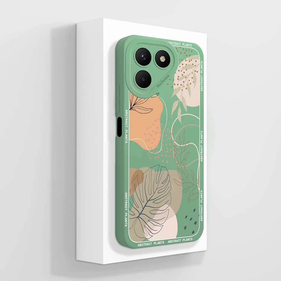 Cute Animals Flower Pattern Soft Liquid Silicone Phone Case Cover