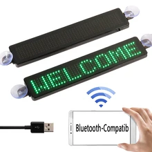 Écran LED pour voiture, bande d'affichage pour Message défilant, compatible avec Bluetooth, contrôle avec application, accessoires de voiture programmables