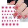 Gradient Nail Sticker 3D Jelly Red Powder Blusher Slider Round Halo Dye Cute Ombre Nail Design Translucent Gel Polish Wraps Deca 1