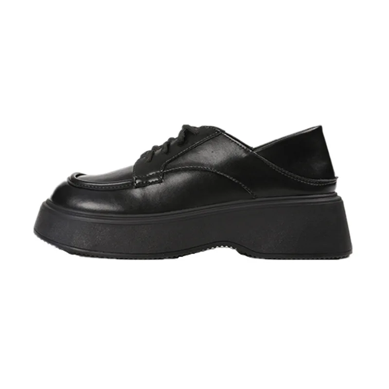 Genuine leather Cross Women's Shoes Loafers With Fur Round Toe Versatile Platform Casual Female Sneakers Flats Slip-on