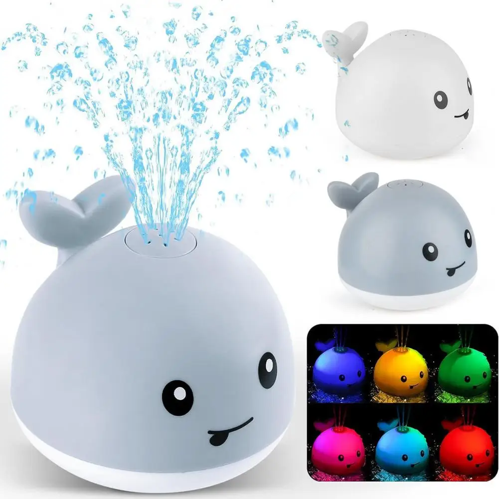

1 Set Kids Bath Toy Fun Baby Whale Bathtub Toy Light-Up Fountain Water Sprinkler Bath Toy for Home Bathroom