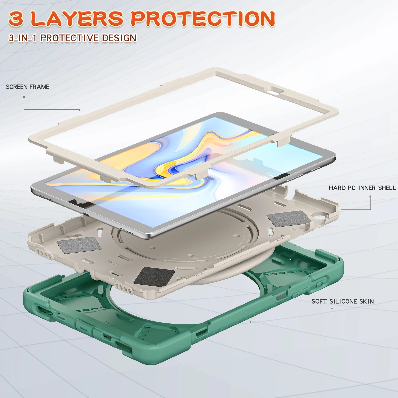 Capa Protetora para Samsung Galaxy Tab a 101 Polegadas Tampa do Tablet 360 Polegadas2023 Sm-t510 Sm-t515 Modelo T510 T515 - Imagem 6