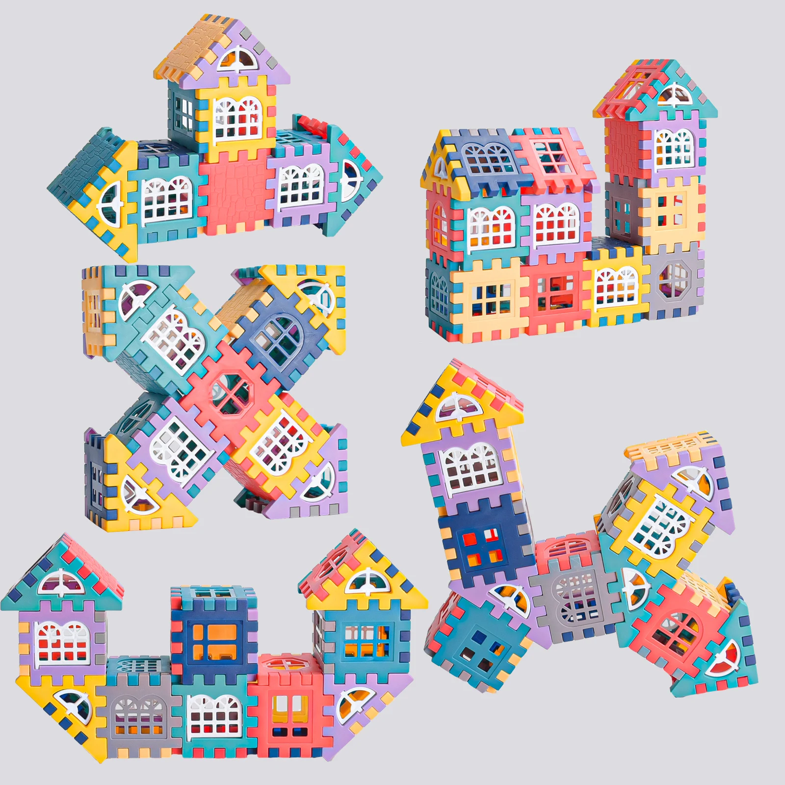 Large scale house building block simulation window design, kindergarten construction, creation of boys and girls large house bui 4