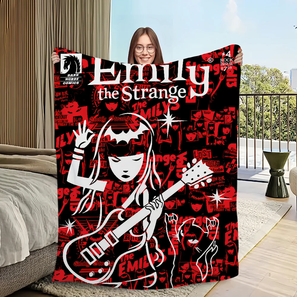 ANIME Blanket Flannel warm comfort  soft plush blanket for sofa living room office bedroom travel E-Emily Strange The book gift 3