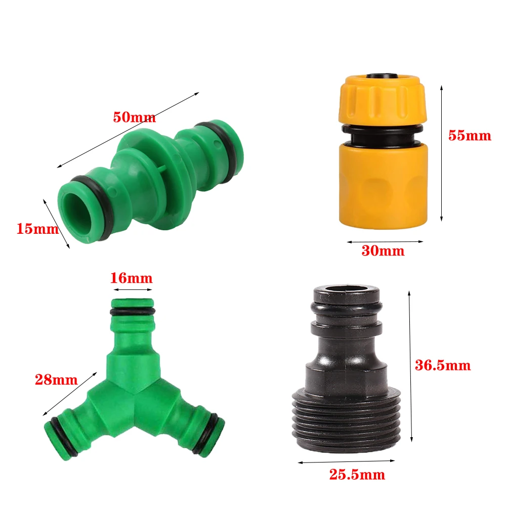 Garden Watering Hose ABS Quick Coupling 1/2&rdquo; End Inner and Outer Thread Y-Type Hose Fitting Adapter Extender Kit