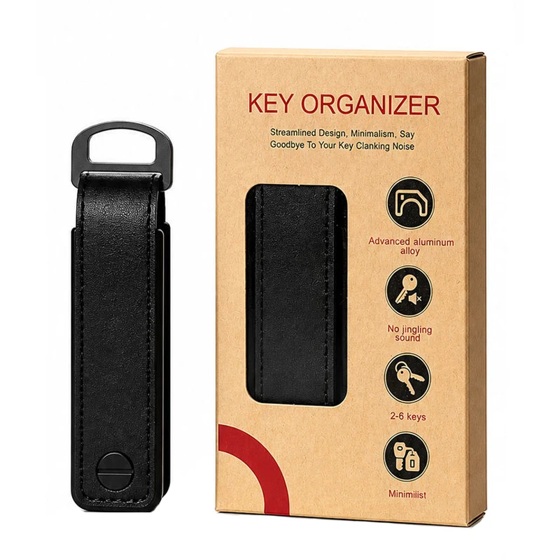All-in-One Compact Aluminum Outdoor Keychain and Leather Organizer