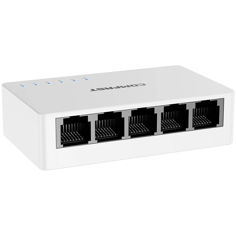 기가비트 이더넷 스위치, IEEE 802.3i u ab x az 표준 전이중 + 반이중 스몰 사이즈 스위치, 5 포트, 10, 100, 1000Mbps