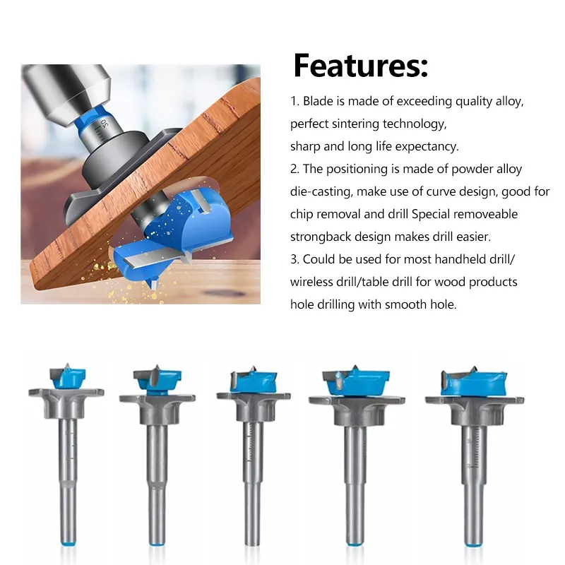 Carbide Tipped Aldi Hole Saw Kit HAMPTON Forstner Drill Bit 15