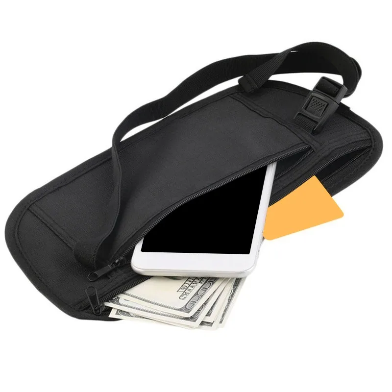 Travel Waist Packs Invisible Pouch for Passport Money Belt Hidden Security Wallet Gift Chest Pack Money