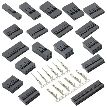 2.54 มม.Dupont Connector 1 2*2/3/4/5/6/7/8/9/10/20P คู่แถว Connector Shell ปลั๊กจัมเปอร์สาย Pin Header เทอร์มินัล 1