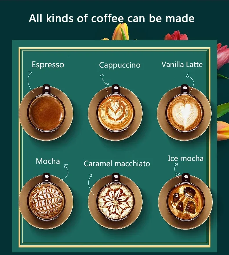 Description Picture 3 of item0.8L Italian Espresso Coffee Maker Electric Coffee Machine Cappuccino Milk Frothers Foamer High Pressure Steam 20BAR 220V