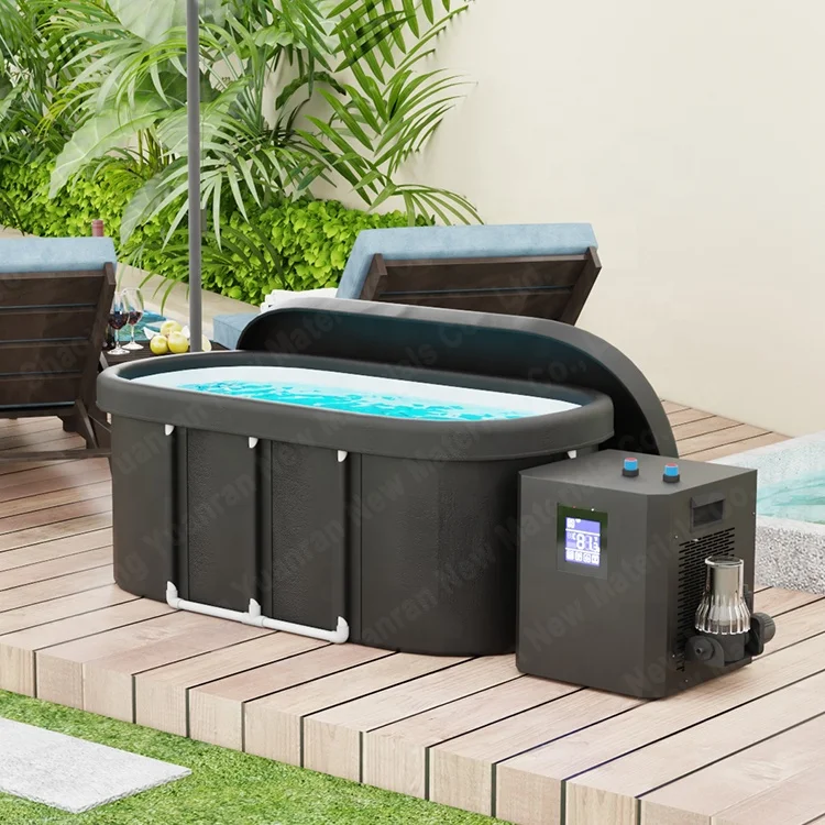 Hot Oval Ice Bath Bucket ODM Folding Adult Soaking Pod Home Assembly Folding PVC Bathtub