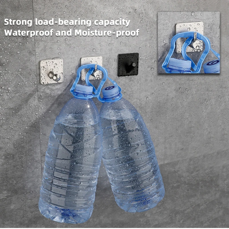 3pcs Adhesive Wall Hooks Mounted Door Key Cloth Coat Bathroom Cloth Coat Robe Hanger Kitchen Hardware Rack Shelf Bag Hook 3