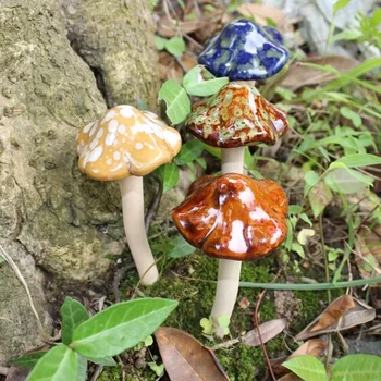 4 ceramic crafts, fleshy flower pot decoration, exposed mushroom garden decoration 1
