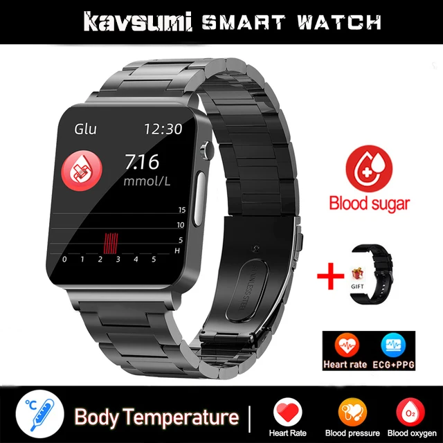 GUHUAVMI-reloj inteligente no invasivo para hombre, medidor de glucosa en  sangre, presión arterial saludable, ejercicio, caja - AliExpress