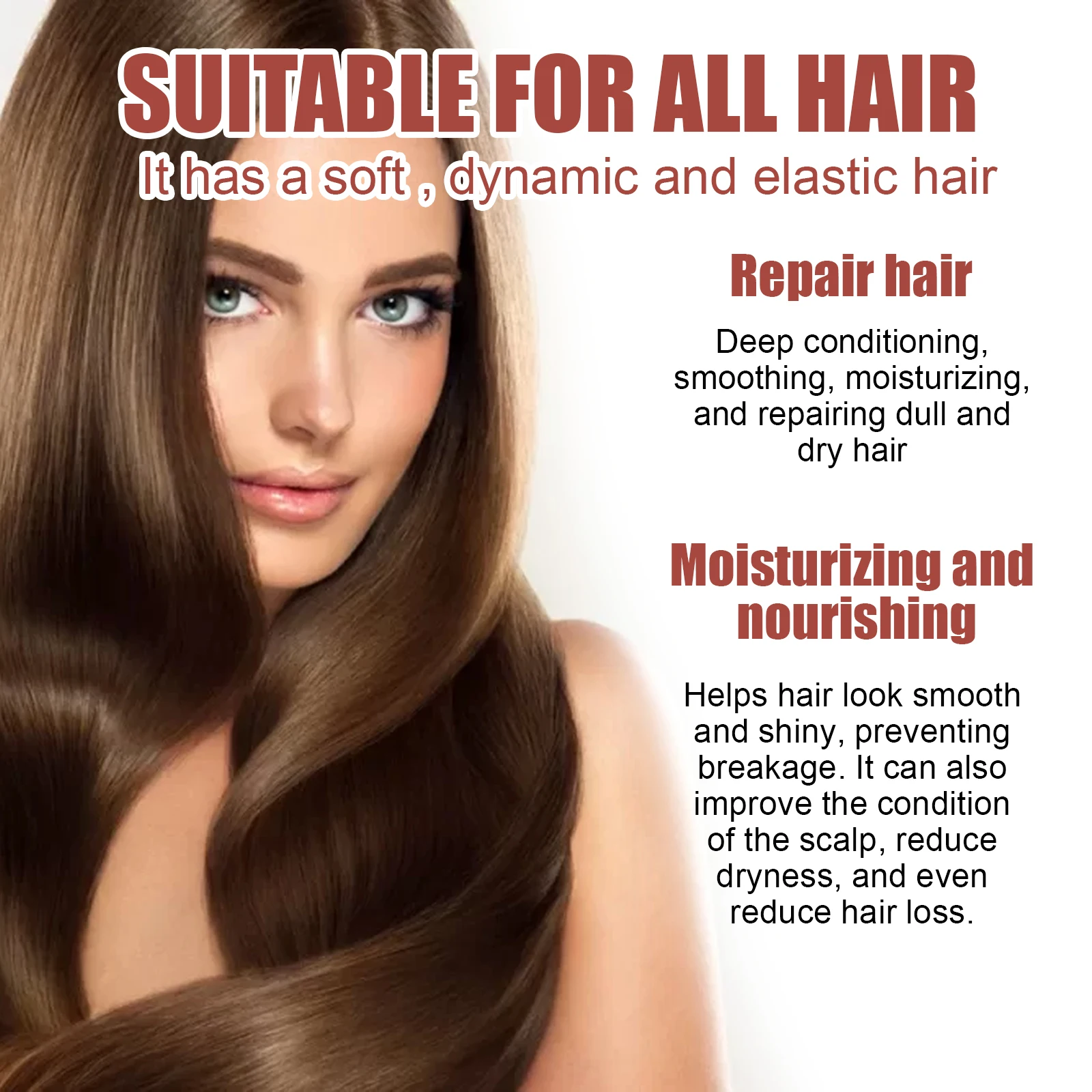 50ml Dense Hair Oil Thick Beautiful Hair-Repair Dry And Frizzy Hair At The Tail Soft And Moisturizing Hair Care Essential-Oil