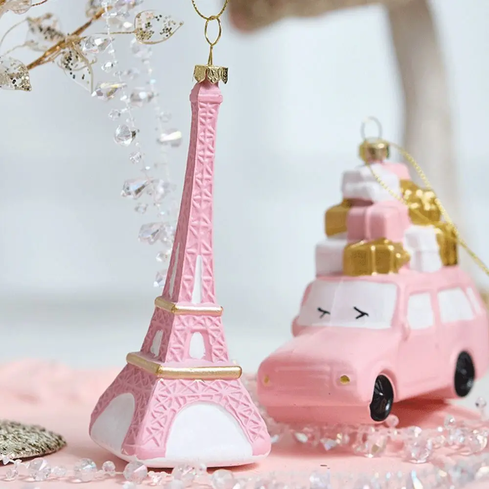 Gift Box Pink Christmas Hanging Decoration Plastic Wreath Car Xmas Ornament Ball Shopwindow Soldier Xmas Baubles Scene Making