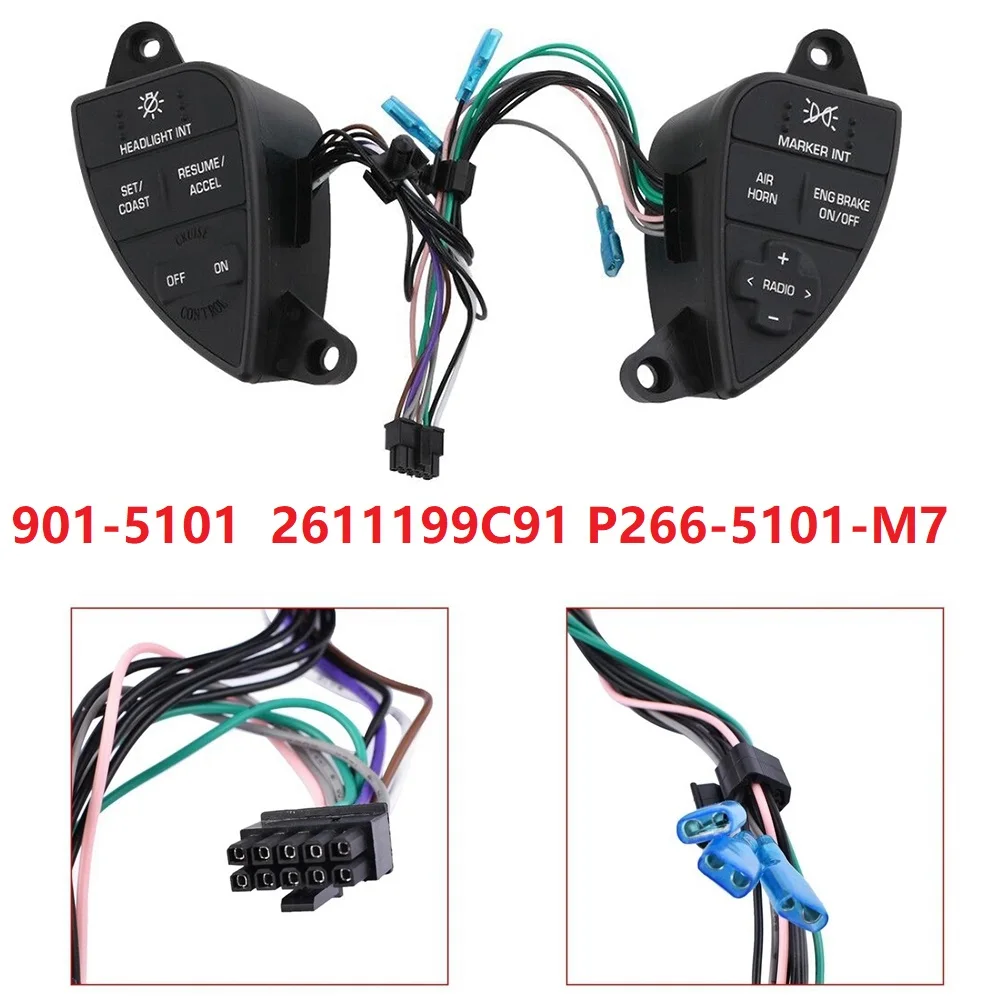 901-5101 2611199C91 Truck Steering Wheel Cruise Control Switch Radio Button for for International ProStar 2007- P266-5101-M7