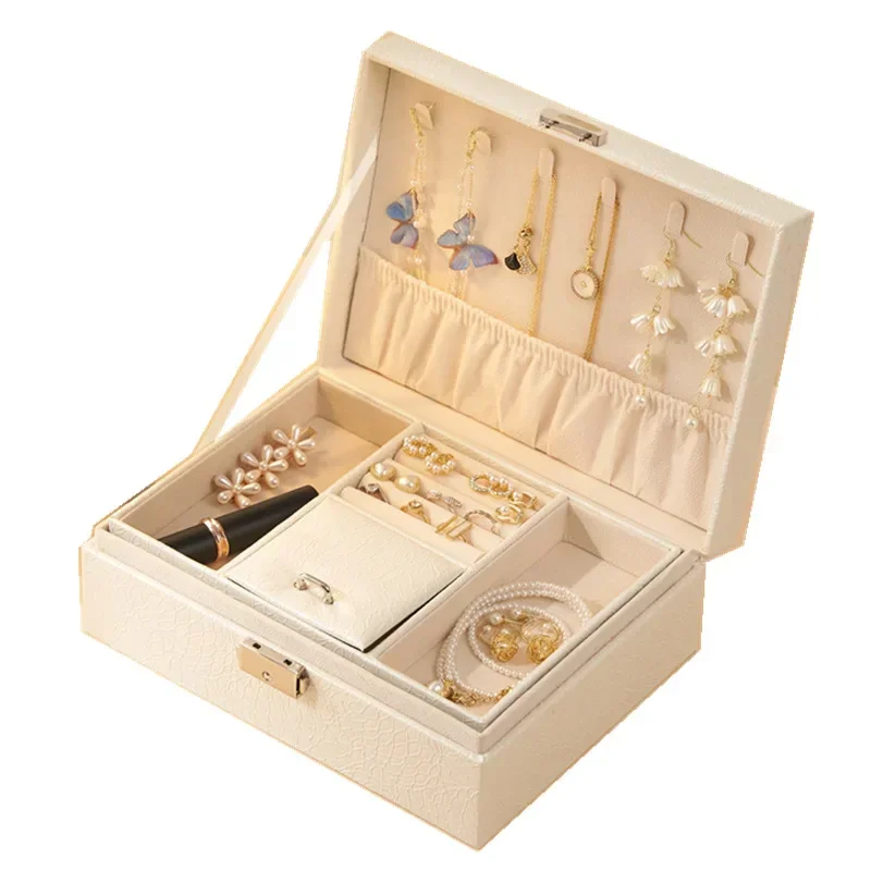 European Princess Children's Jewelry Storage Box, Multi-layer Lockable Jewelry Box, Earrings and Earrings Jewelry Storage Box