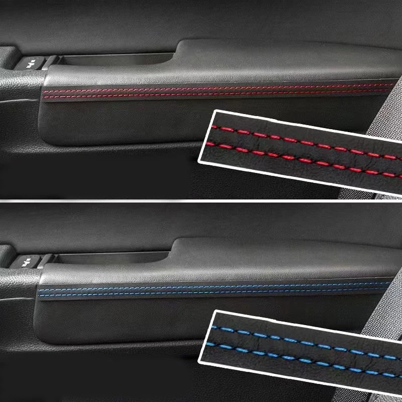 Modanatura interna auto Trim cruscotto autoadesivo in pelle rosso blu linea decorativa fai da te striscia treccia decorazione auto 50cm 1m 2m - Image 2