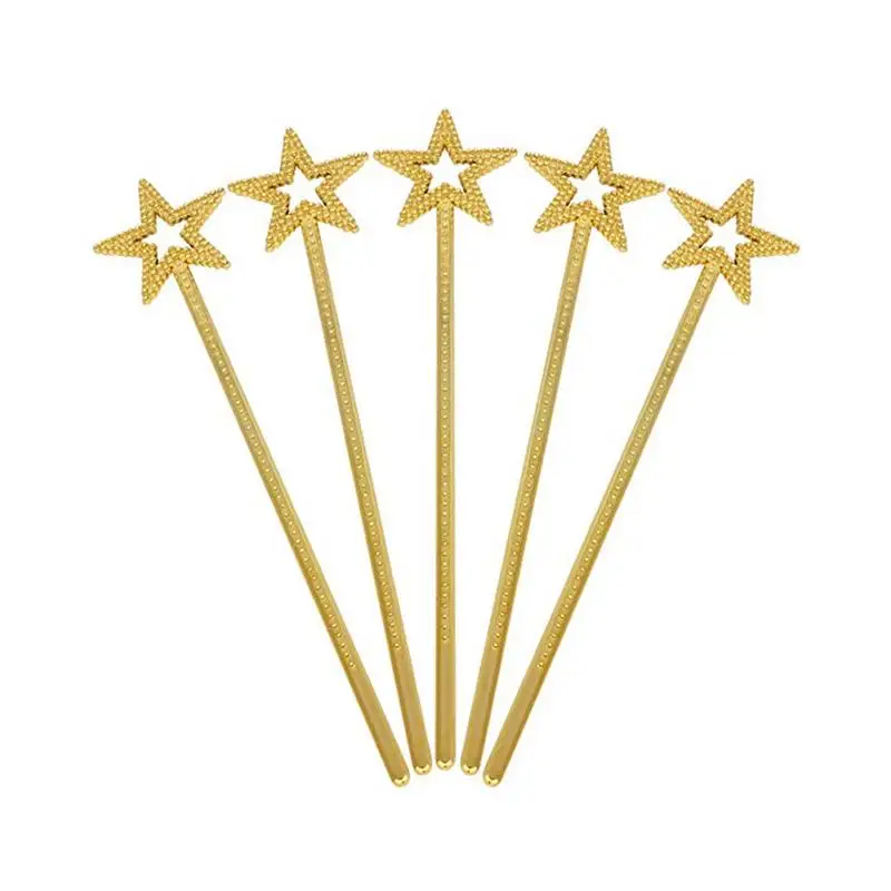 Magic Wand For Kids 1/5pcs Golden Silver 13 Inches Star Wand Fairy Princess Angel Sticks For Girls Costume Birthday Party