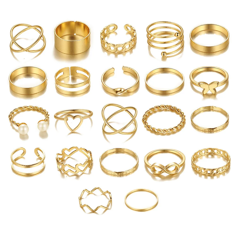 New Openended Multijoint Ring Set 22 Sets Of Love Ring Female